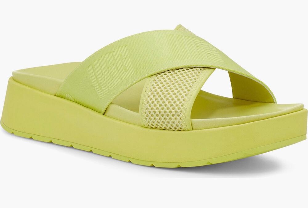UGG Slides Emily Mesh Platform Slip On Neon Lime size 8.5